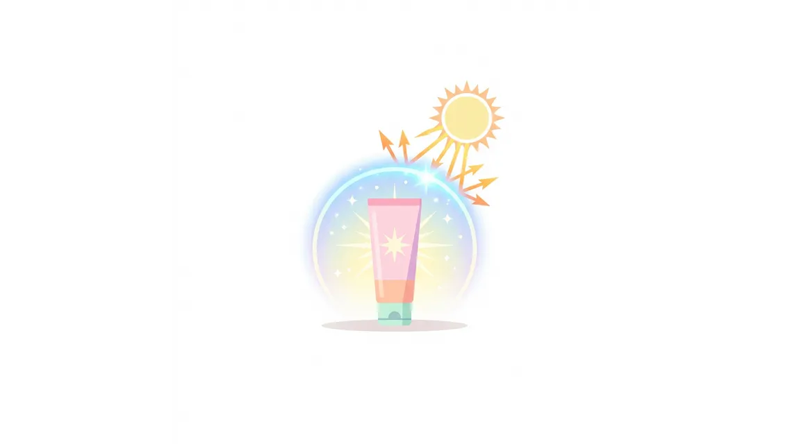 자외선을 차단하는 선크림 효과 일러스트